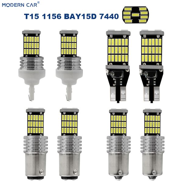 

modern car t15 t10 45 led light canbus bulb 4014 1156 7440 bau15s bay15d license plate lamp interior map parking clearance light