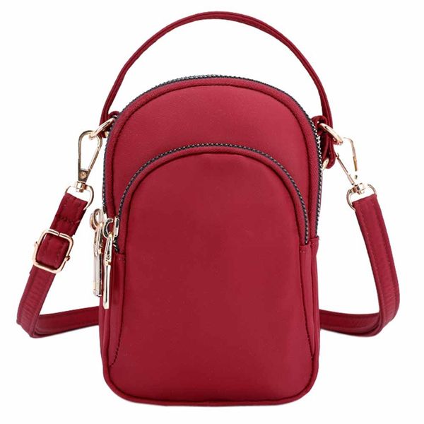 

coneed women's mini bag fashion women shoulder messenger bag lightweight nylon solid zipper waterproof flap no8