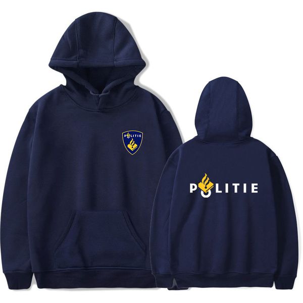 

новый politie nederland толстовки печать теплый harajuku досуг мужчины / женщины hoodie печати прохладный hip hop trendy streetwear, Black