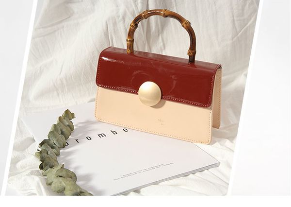 

retro contrast bamboo women handbags box bags for women 2019 crossbody bags shoulder bag evening clutch purse ladies handbags