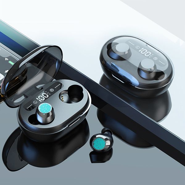 

c8s tws 5.0 bluetooth headphone 3d stereo wireless earphone with dual mic 3000mah led digital power bank noise reduction headset