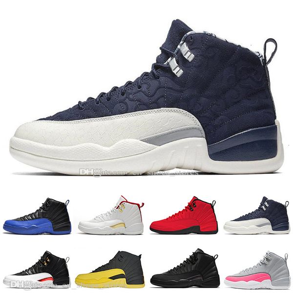 

2019 new arrial international flight 12 12s dark grey mens basketball shoes reverse taxi bumblebee fiba men sports designer trainer sneakers