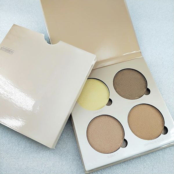 Nova marca Makeup Face 4 Cores Bronzers Highlighters Palette!7,4g.doce / banhado ao sol / que brilha / brilha Melhor qualidade