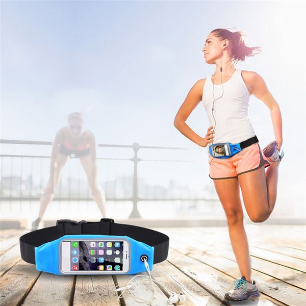 

running waist bag touching waterproof phone container jogging hiking belt belly bag women gym fitness