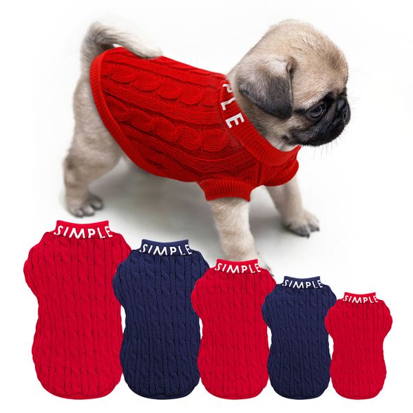 

puppy dog sweater small medium dogs clothes pet knitted sweaters chihuahua cats winter costume pet clothing yorkshire pug