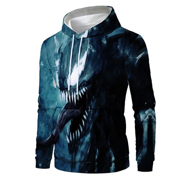 

mens designer venom 3d digital printing sweater, Black