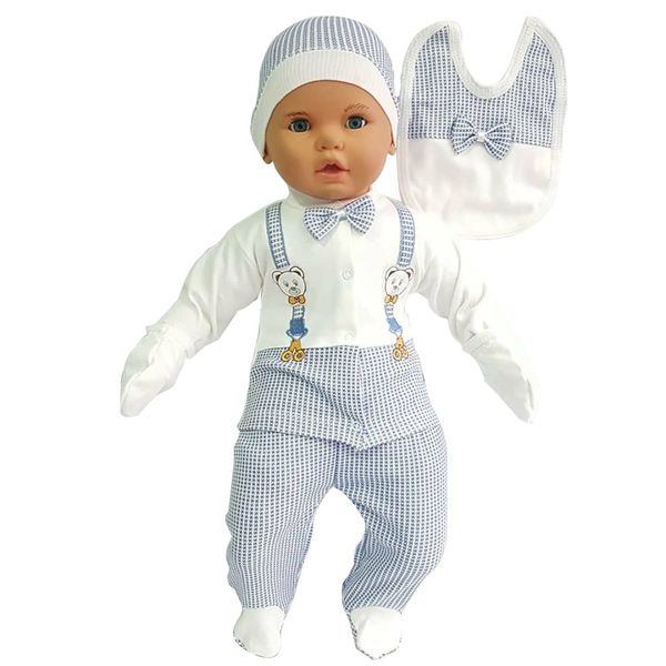 

teddy bear pendant papyonlu blue 5 li male baby hospital output set, White