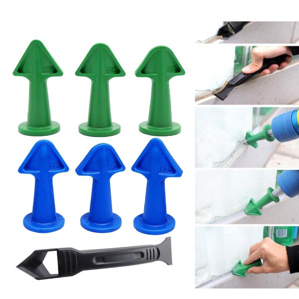 

6pcs silicone caulking finisher nozzle scraper kit spatulas filler hand tool
