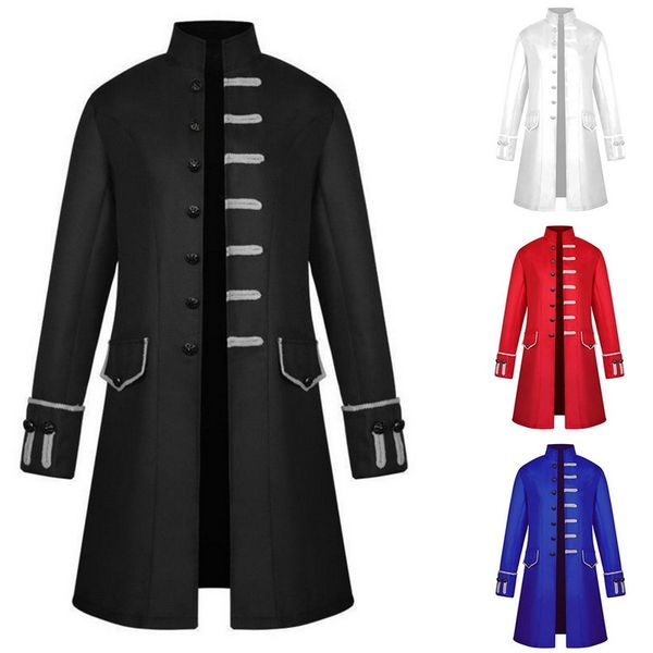 

mens steampunk brocade jacket men blazers trench vintage gothic long coat jacket steampunk vintage windbreaker streetwear, Tan;black