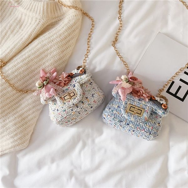 

children lovely girls shoulder bag pearl flower woven hasp coin bags handbag fashion crossbody beach bags bolsa feminina