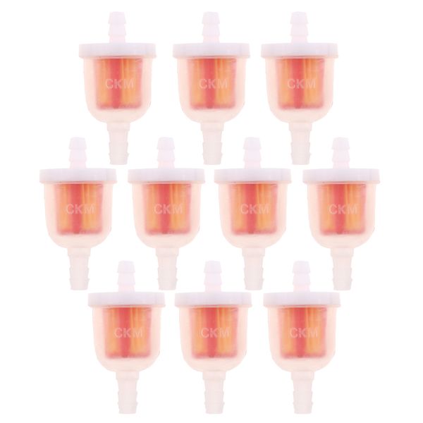 

10pcs plastic universal gasoline inline fuel filter motorcycle part fit 6mm fuel pipes