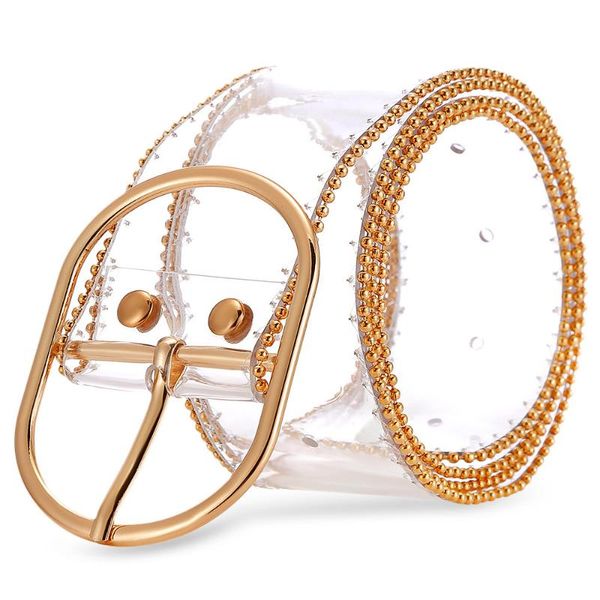 

women's new transparent belt fashion accessories extra wide belt women, Black;brown