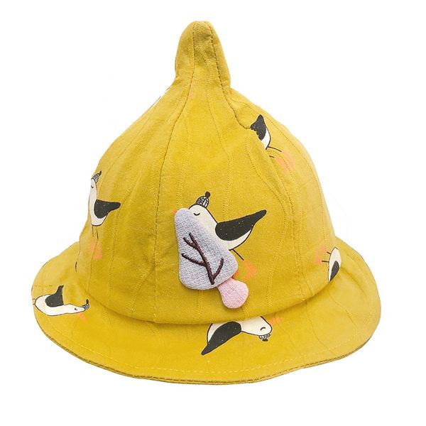 

korean version of hats spring and autumn baby cartoon boys and girls shade, Yellow