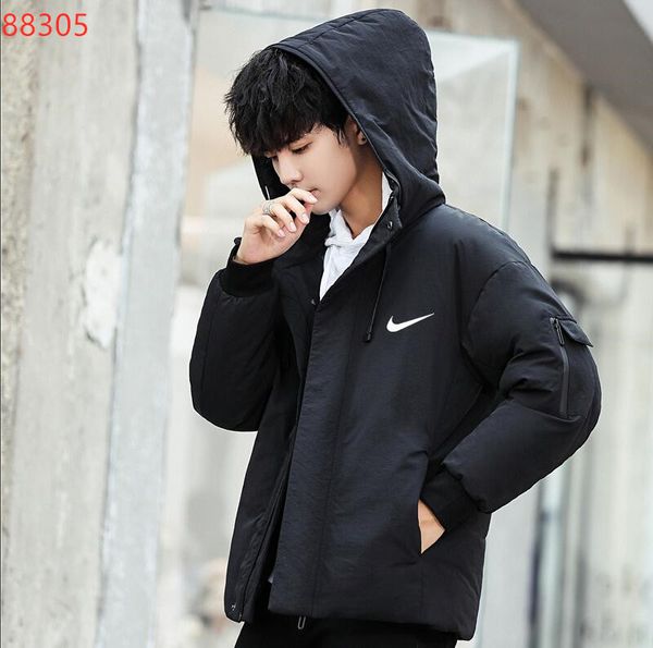 

wholesale men casual down jacket nkie down coats mens outdoor fur collar warm feather dress winter coat outwear outer wear, Black