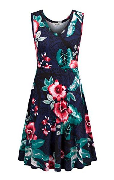 

tencole women sleeveless v neck dress summer casual midi tank dress with pockets, Black;gray