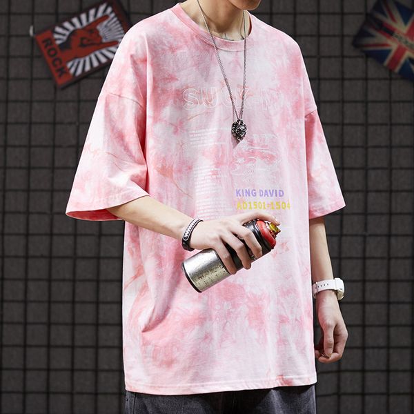 

summer new european and american fashion hip-hop personality tie-ins round neck short sleeve t-shirt lovers short-sleeve, White;black