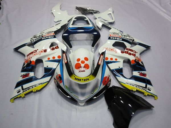 

4 бесплатные подарки новый abs для мотоциклов обтекатели kit подходит для suzuki gsx-r600 gsx-r750 600 750 k1 2001 2002 2003 01 02 03 белый