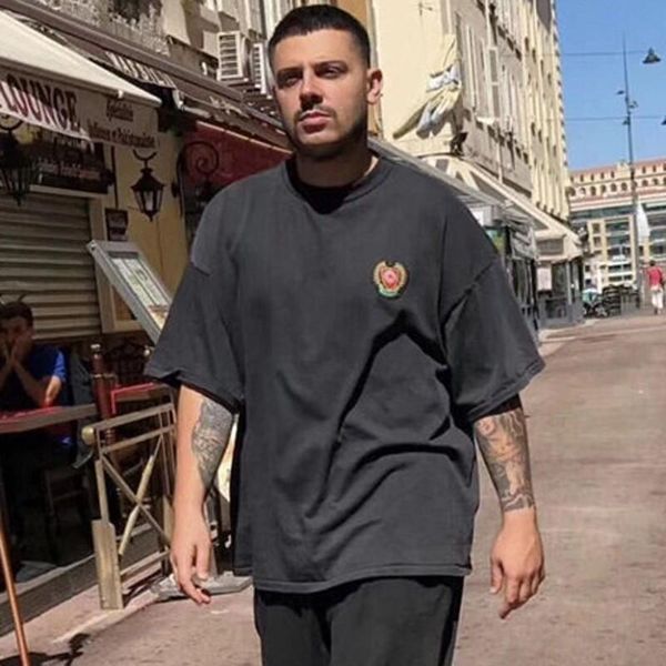 

топ 19ss kanye trend tee hip hop high street скейтборд футболка мода мужчины женщины повседневная лето короткие рукава hfymtx534, White;black