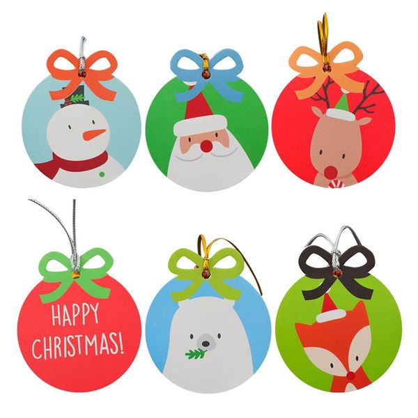 

20pcs christmas card small labels christmas utenciles children's holiday gift cute card paper blessing mini greeting