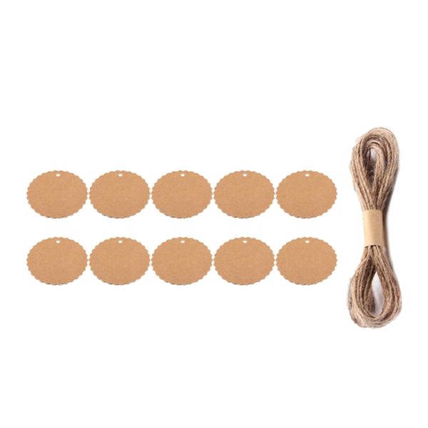 

10pcs vintage brown kraft paper labels blank hanging tags decors