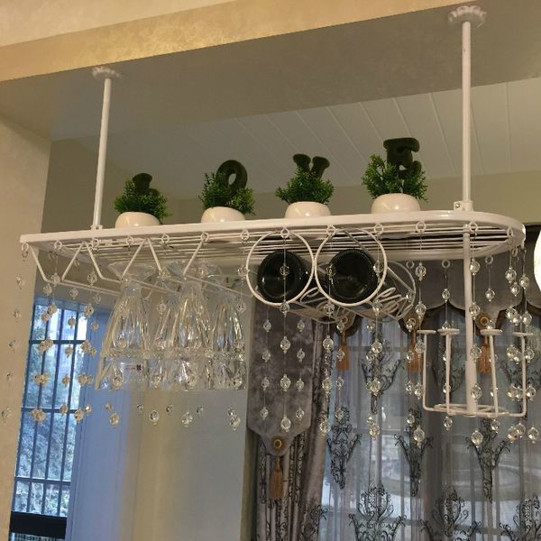 

ng european bar glass frame upside down wine goblet rack of wine rack hanging household ornaments