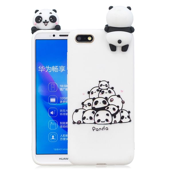 

honor 7a case cover on huawei honor 7a dua-l22 cute 3d panda unicorn silicone case for funda huawei y5 2018 case 5.45 inch women