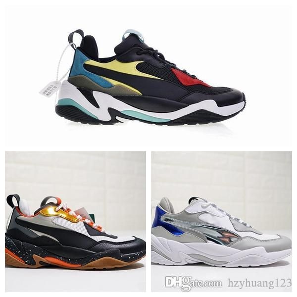 

2018 triple s pum thunder spectra genuine leather casual old dad shoes thunder spectra breathable genuine leather running sneakers chaussure