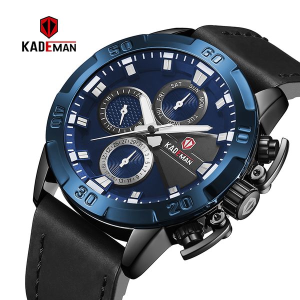

kademan 2019 new fashional casual sport watch men luxury quartzÂ watch strap 813 four views dialÂ plate, Slivery;brown