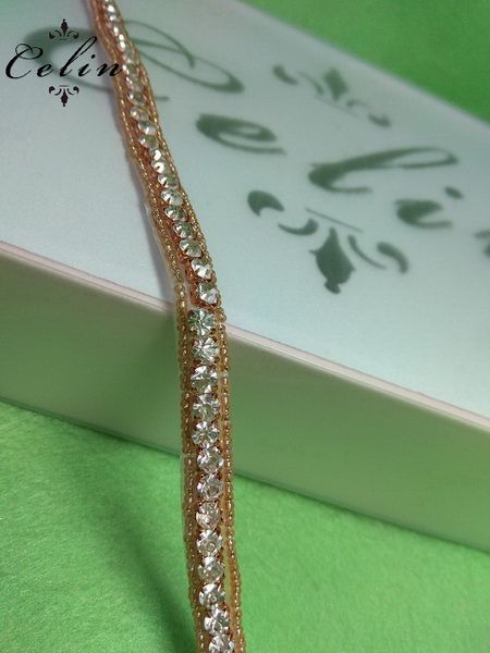 Rose Gold Crystal Rhinestone And Pearl Bling Applique Rhinestone