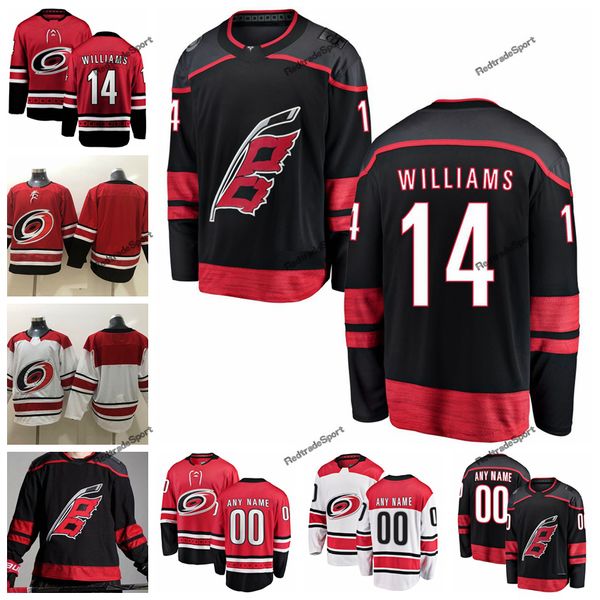 2019 mens carolina hurricanes justin williams hockey jerseys new black #14 justin williams stitched jerseys customize name number, Black;red