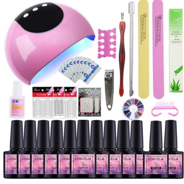

COSCELIA Manicure Set For Manicure Gel Nail Polish Nail Art Sets 24W Nail Dryer Tools For Manicure