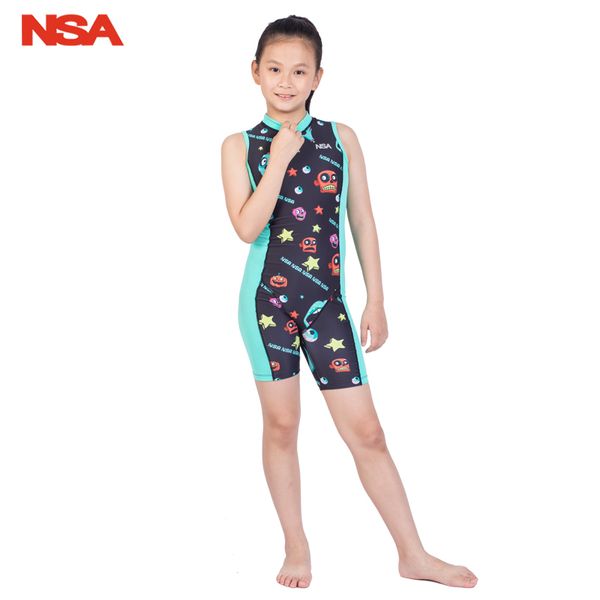 

2019 children's swimsuit tank one piece swimsuit zip sleeveless boy leg swimsuit for girls racing swimming suit plus size, White;black
