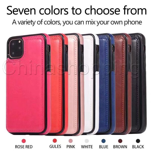 

wallet case luxury pu leather phone back case cover with card slots for samsungiphone 11 pro max x xs max 8 7 6 for samsung note10 8 9 s10