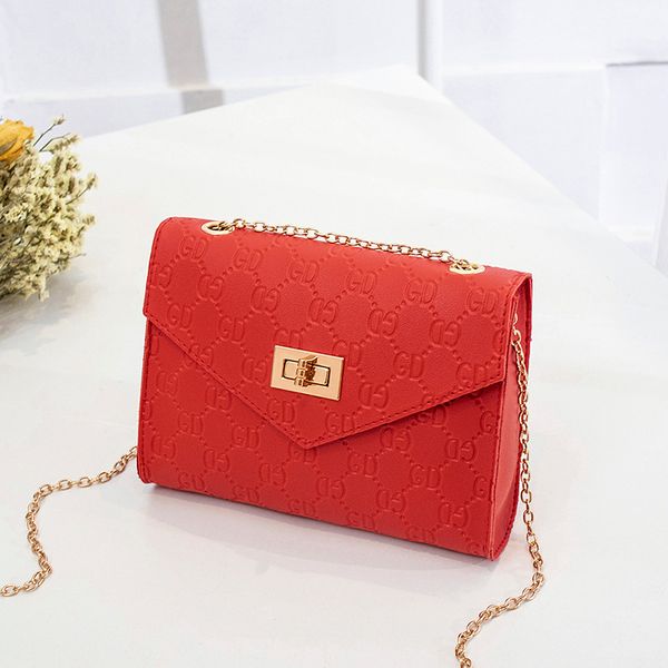 

2020 spring and summer embossed rhombus chain women's bag new fashion shoulder cross-body lock square sling bag