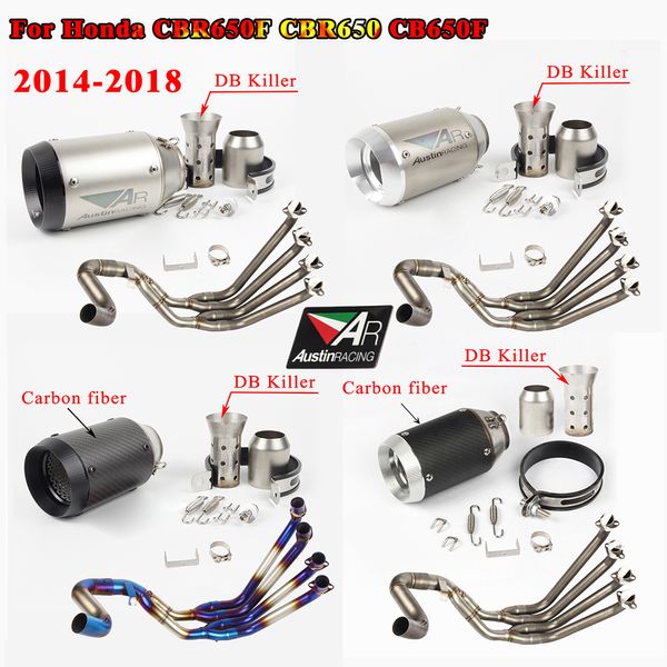 

cbr650 front row side tntact stainless steel motorcycle full exhaust systems pipe cbr 650 for cb650f cbr650f 2014-2018 17