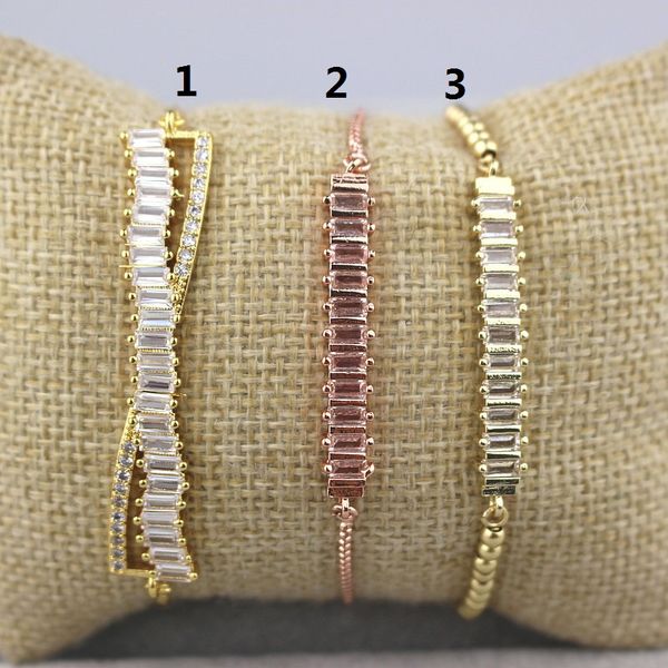 

5pcs delicate cz bracelet,multi color cubic zirconia charm with adjustable chain,handmade diy bracelet jewelry, Black