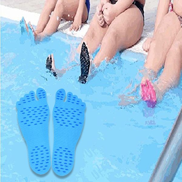 

1 pair adhesive foot pads feet sticker stick on soles flexible anti-slip beach feet protection bvn66, Black