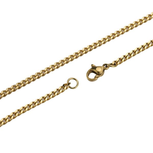 

stainless steel miami cuban link chain men's necklace 2.4mm gold silver chain fashion hip hop men jewelry 50/60/70cm