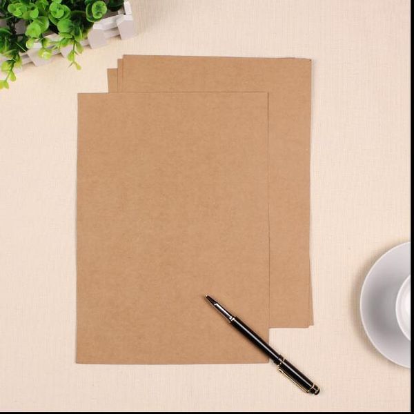 

100шт 80/100/120/180gsm высокое качество a4 коричневая крафт-бумага картон картонная карта пустая толстая бумажная карта kraft greeing card