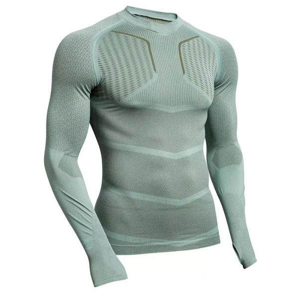 

2020 compression running shirt men long sleeve fitness t-shirt quick dry tight rashgard gym training tshirt sport shirt men wear, Black;blue