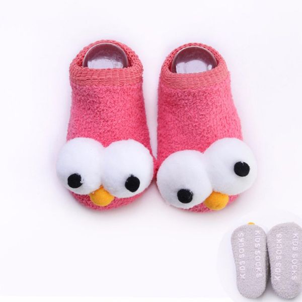 

autumn winter anti-slip comfortable baby boys girls short socks kids cute cartoon socks toddle boat shaped socks, Pink;yellow