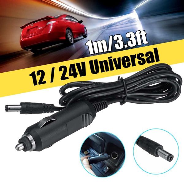 

car cigarette lighter plug cable 1m/2m/3m 12v portable dc 5.5mm*2.5mm male connector car charger extension cable socket cord