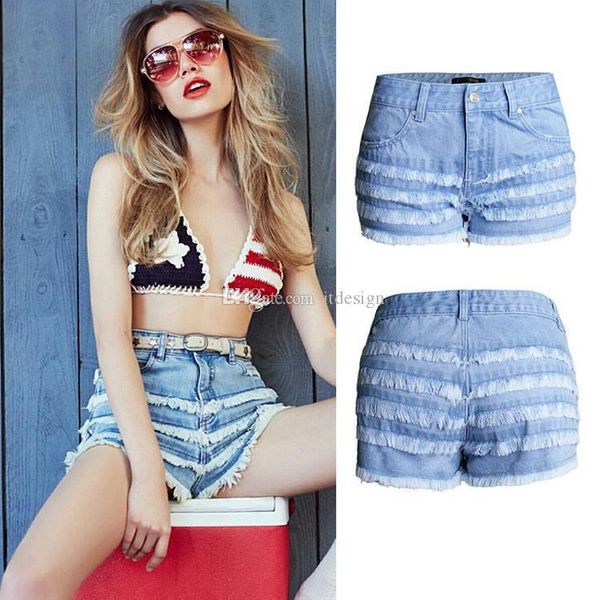 

multi tassel denim short girls blue color euro fashion short cowboy ladies 2018 summer sale, White;black