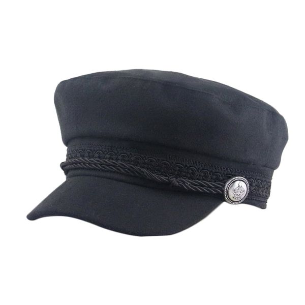 Berets Hats for Women Octagonal Cap Wool Button Baseball Caps Sun Visor Hat Female Streetwear Rope Flat Cap
