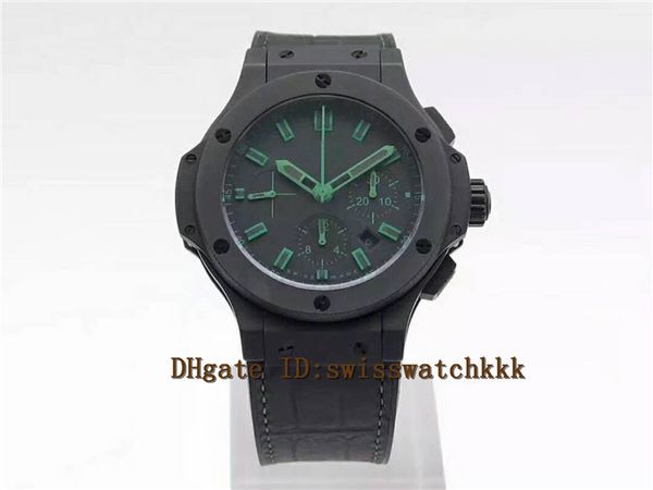 

V6 de igner watche all black green 301 ci 1190 gr abg11 ceramic ca e black dial wi hub4100 automatic chronograph 44mm men watche, Slivery;brown