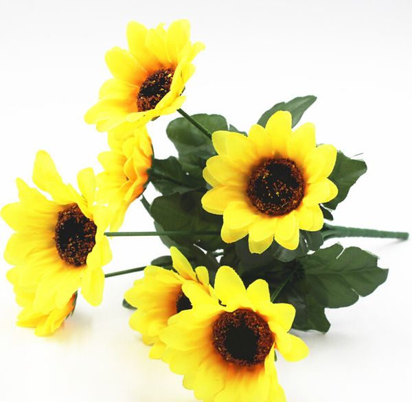 

sunflower artificial flowers wholesale home decoration artificial flowers fake flowers wedding decoration show props 7 sunflowers