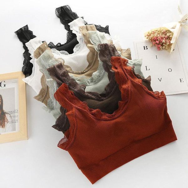 

women designer underwears 2019 new lace lingeries woman wrapped chest without steel ring seamlessly gathered vest women's underwear, Black;white