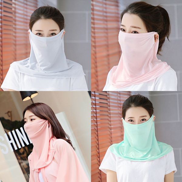 

oc1eb женщины шарф партия зонт шифон носовой платок открытый ветрозащитный половина лица пылезащитная вуаль шелковые маски шарф маска маски, Black