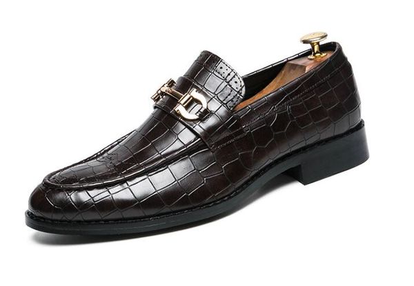 Homens Sapatos Brogue Formais de Negócios Luxo Homens Sapatos Crocodilo Casual Masculino Casual Couro Genuíno Mocassins para Festa de Casamento DA068