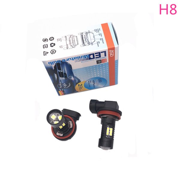 

h8 car auto extreme bright 6000k white led fog driving lights bulb